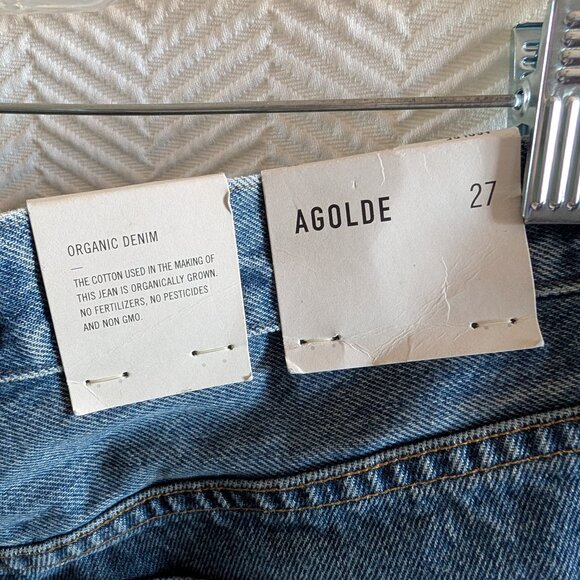 NWT Agolde Parker Denim Shorts Low Key Wash Size 27 Blue Jean Shorts cutoffs - Picture 9 of 11